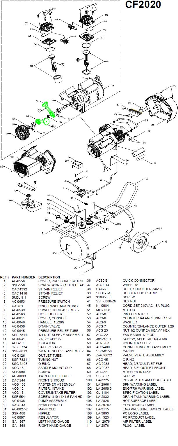 Devilbiss CF2020 Compressor and Pump Breakdown